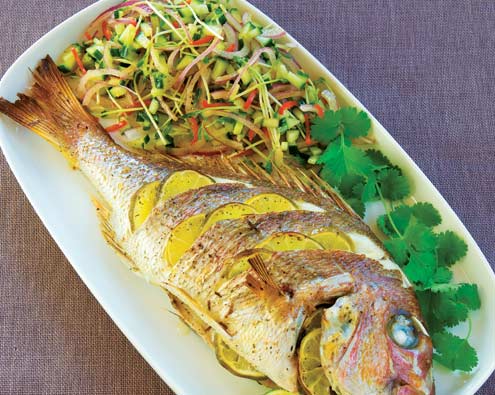 whole-baked-fish-and-cucumber-salad